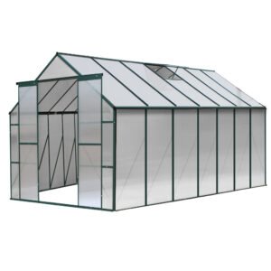 Greenfingers Greenhouse 4.43×2.44×2.15M Aluminium Polycarbonate Green House Garden Shed