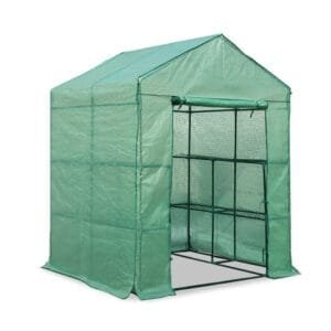 Greenfingers Greenhouse 1.4×1.55x2M Walk in Green House Tunnel Plant Garden Shed 8 Shelves