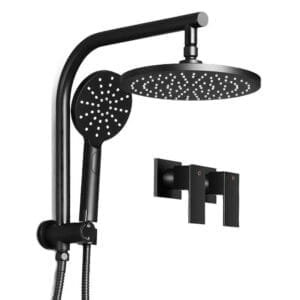 Cefito 9” Rain Shower Head Set Handheld Round High Pressure Twins Tap Black