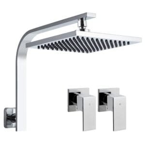 Cefito 8” Rain Shower Head Wall Arm Square High Pressure Twins Tap Chrome