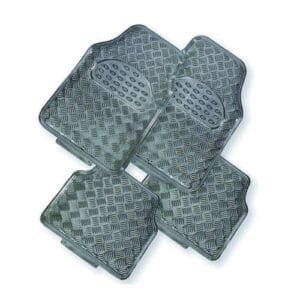 VENOM 4-Piece Car Mat – CARBON [Rubber/Aluminium Look]