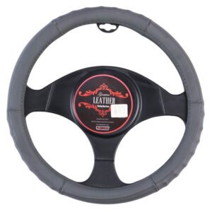 Denver Steering Wheel Cover – Grey [Leather]