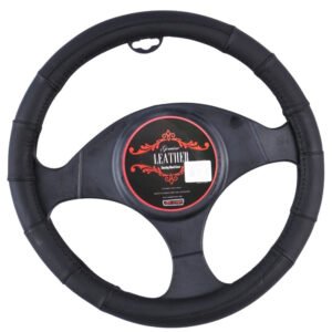 Memphis Steering Wheel Cover – Black [Leather]