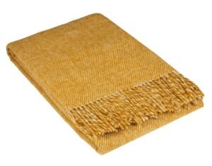 Cambridge Throw – 100% NZ Wool –  Mustard