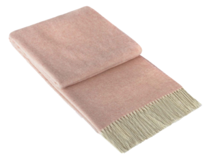 Kensington Throw – 10% Cashmere/ 90% Super Fine Merino Wool – Blush