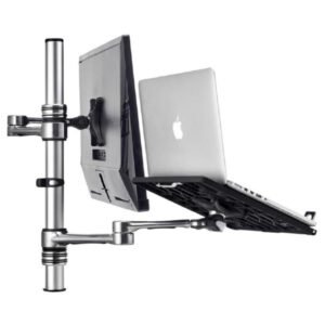 Atdec Notebook monitor arm combo mount – Silver