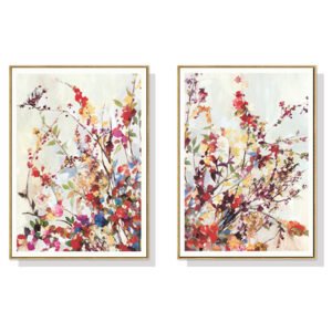 Wall Art 40cmx60cm Coming Spring 2 Sets Gold Frame Canvas