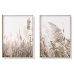 Wall Art 50cmx70cm Pampas Grass 2 Sets Wood Frame Canvas