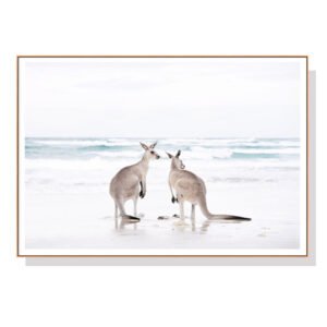 Wall Art 50cmx70cm Kangaroo Wood Frame Canvas