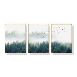 Wall Art 50cmx70cm Mystical Forest  3 Sets Gold Frame Canvas