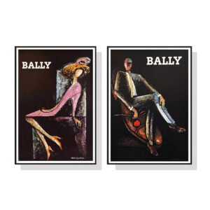 Wall Art 40cmx60cm Bally Man & Woman 2 Sets Black Frame Canvas