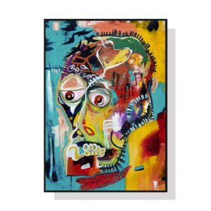 Wall Art 70cmx100cm Pop Art Head Black Frame Canvas