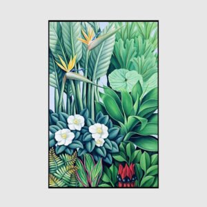 Wall Art 70cmx100cm Tropical plants Black Frame Canvas