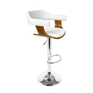 Artiss Bar Stools Gas Lift Leather w/Armrest White