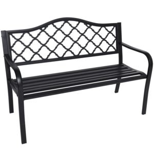 Wallaroo Steel Outdoor Garden Bench – Elegant