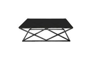 Alsea Coffee Table Black Base – Black Glass