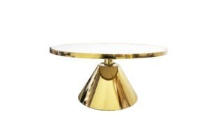 Glam Gold 90cm Coffee Table – White Marble