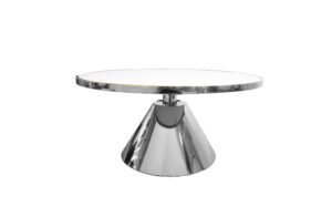 Glam Silver 90cm Coffee Table – White Marble