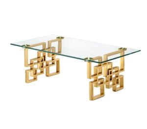 Royale Gold Coffee Table – Clear Glass