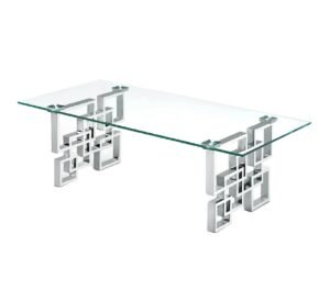 Royale Silver Coffee Table – Clear Glass