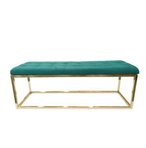 Holly Ottoman Gold Base – Green Seat