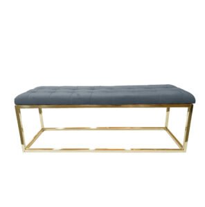 Holly Ottoman Gold Base – Dark Grey Seat