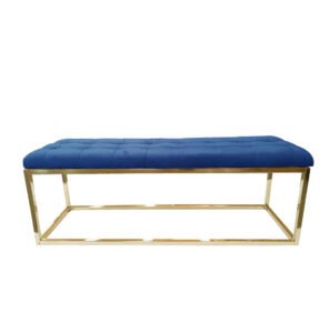 Holly Ottoman Gold Base – Blue Seat