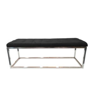 Holly Ottoman Silver Base –  Black Seat