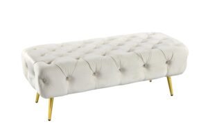 Shirley Ottoman Beige Velvet