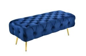 Shirley Ottoman Blue Velvet