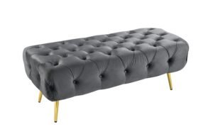 Shirley Ottoman Dark Grey Velvet