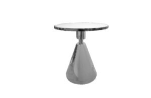 Glam Black 50cm Side Table – White Marble