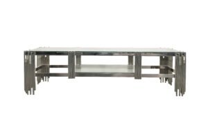 Chelsea Silver TV Unit Table – Clear Glass