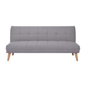 Jovie 3 Seater Sofa Queen Bed Fabric Uplholstered Lounge Couch – Light Grey