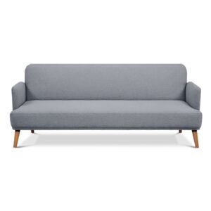 Brianna 3 Seater Sofa Bed Fabric Uplholstered Lounge Couch – Light Grey