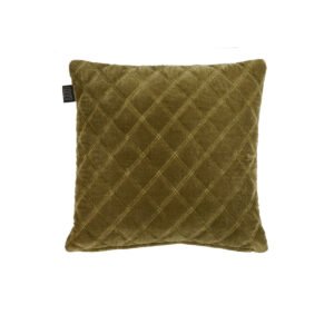 Bedding House Vercors Luxury Cotton Velvet Filled Square Cushion – Olive Green