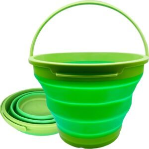 7 Litre Foldable Collapsible Silicone Bucket for Home/Hiking/Camping/Fishing – Green