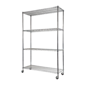 Modular Wire Storage Shelf 1500 x 450 x 1920mm Steel Shelving with Wheels