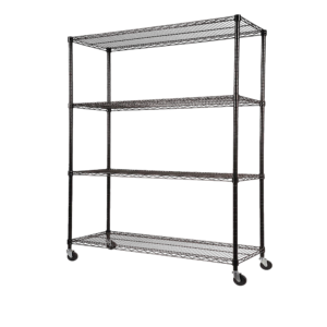 Modular Wire Storage Shelf 1500 x 450 x 1920mm Steel Shelving with Wheels