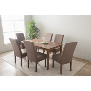 ALLEGRO Dining Table + 6x MESI Dining Chair – 7 Piece Dining Set – Cocoa