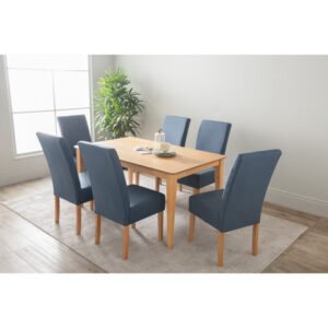 ALLEGRO Dining Table + 6x MESI Dining Chair – 7 Piece Dining Set – Natural