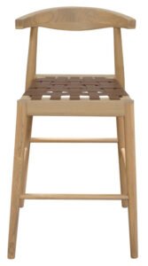 Elliot Leather Kitchen Counter Stool (Natural)