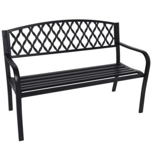 Wallaroo Steel Outdoor Garden Bench – Diamond