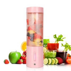 Pink Portable Juicer – Magnetic Charging Fresh Juice Blender, Multifunctional Ice Crushing Fruit Mixer